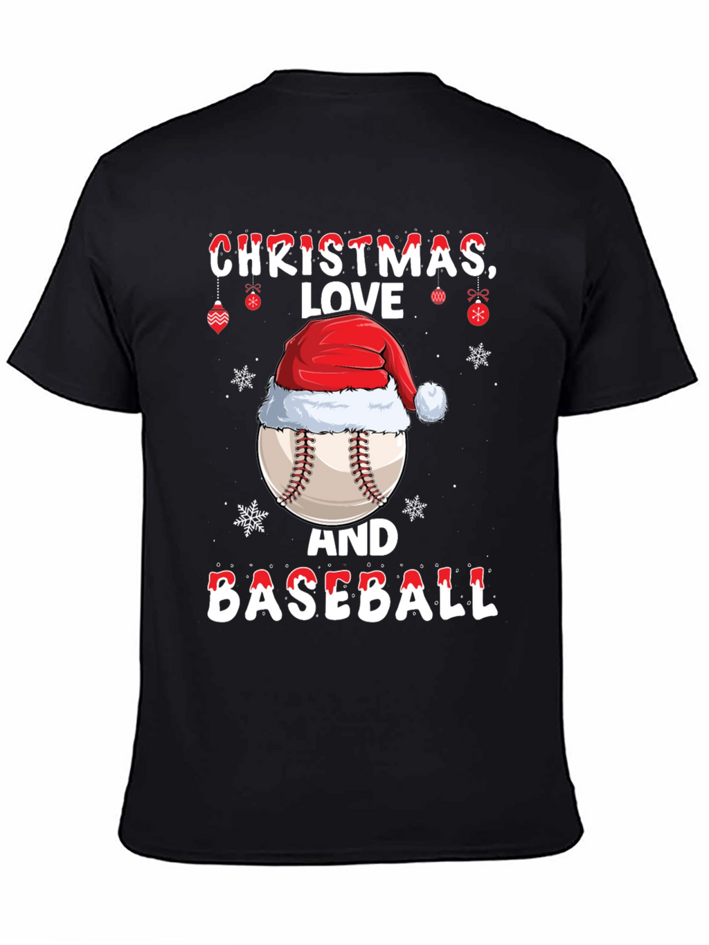 Christmas Baseball T-Shirt: Love Holiday Tee