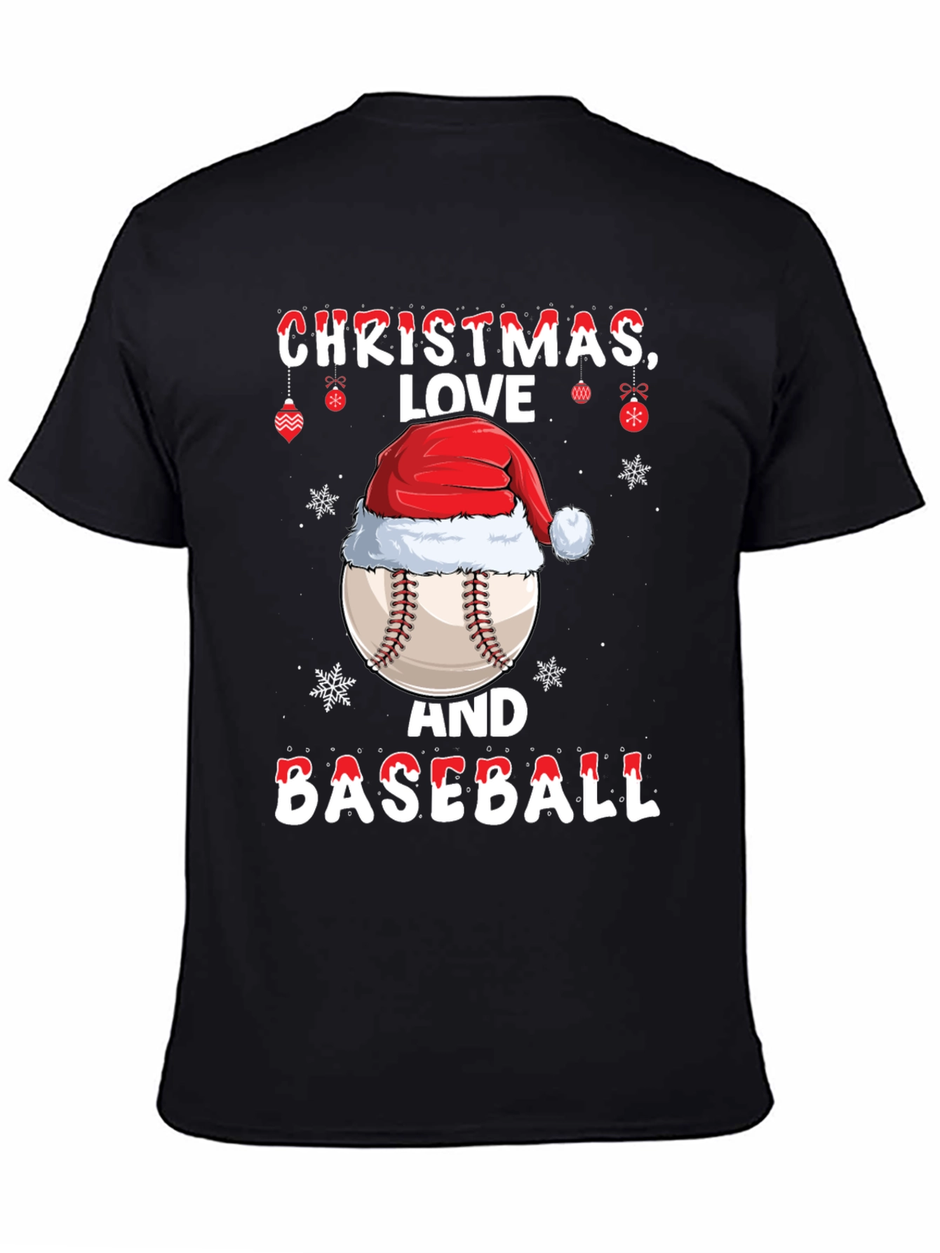 Christmas Baseball T-Shirt: Love Holiday Tee
