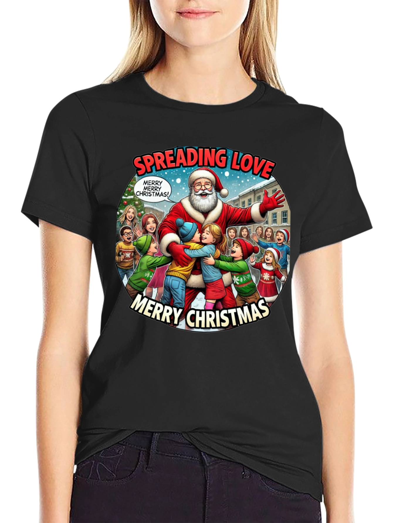 Spreading Love Merry Christmas Graphic Tee