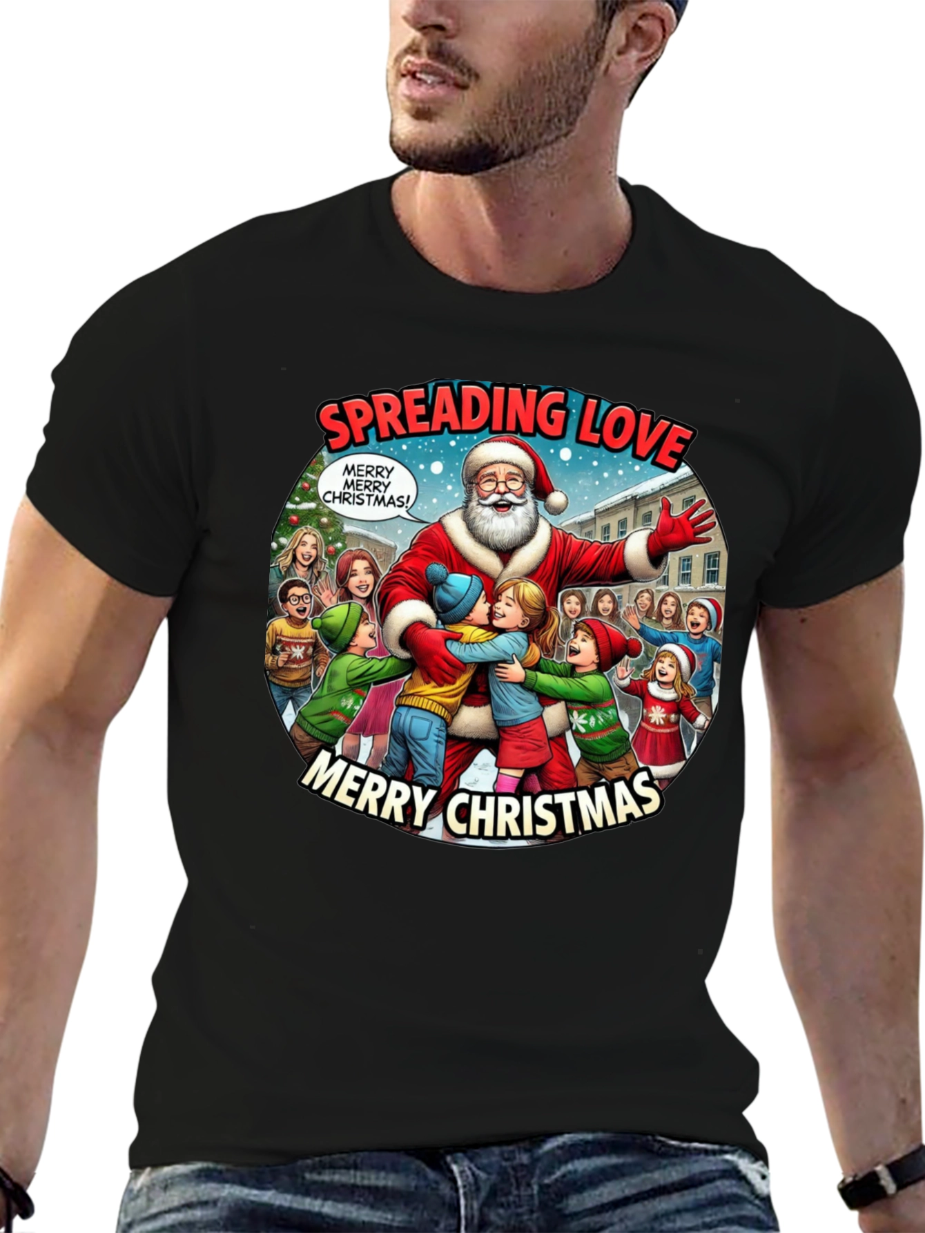 Spreading Love Merry Christmas Graphic Tee