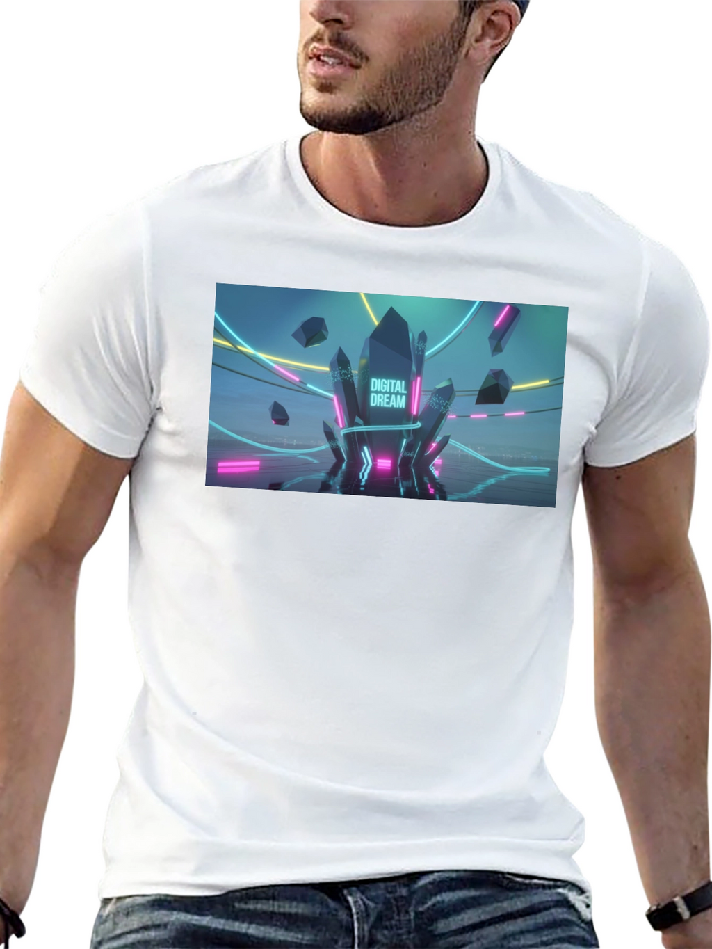 Digital Dream Graphic Tee - Mens Black T-Shirt