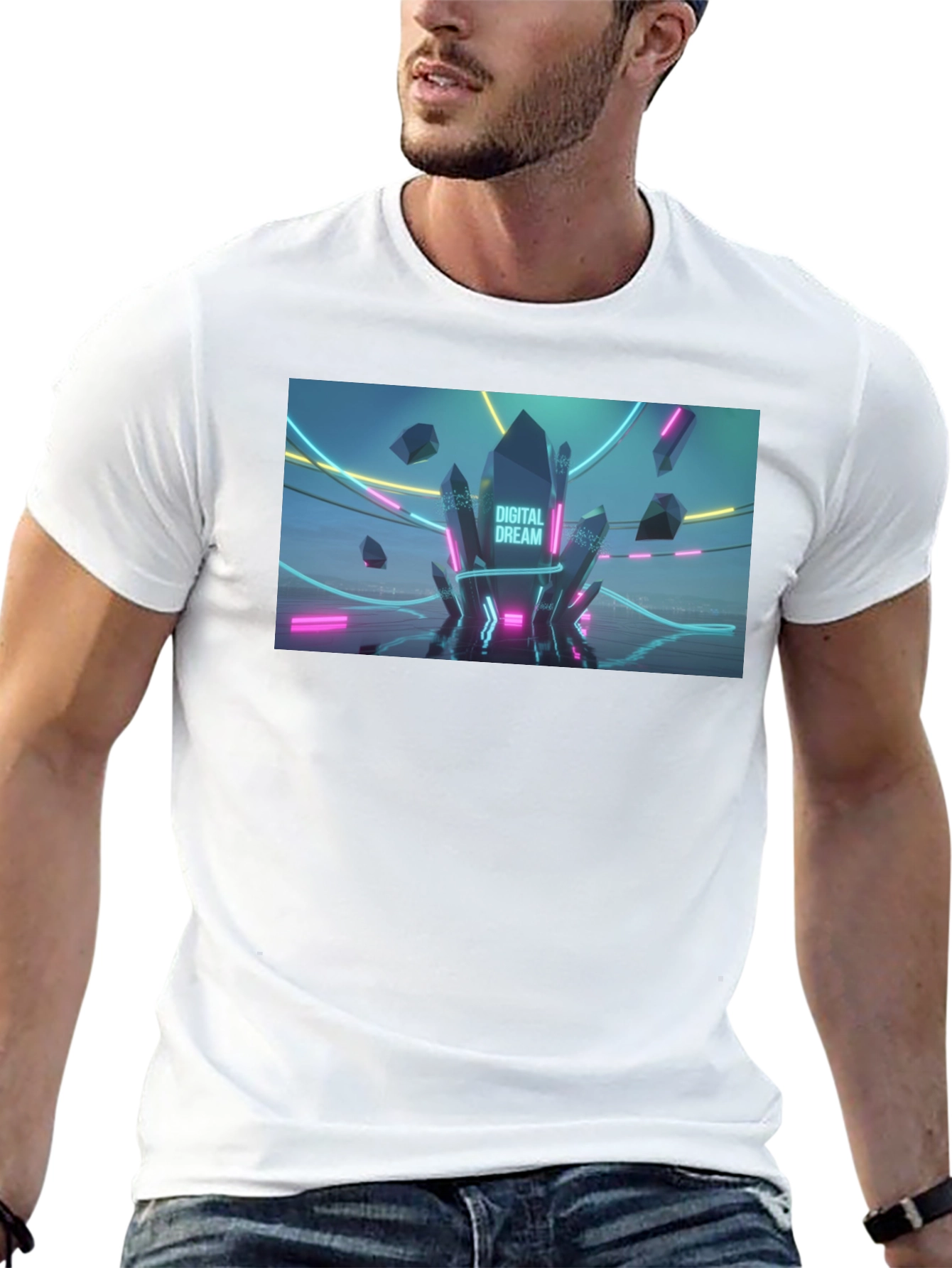 Digital Dream Graphic Tee - Mens Black T-Shirt