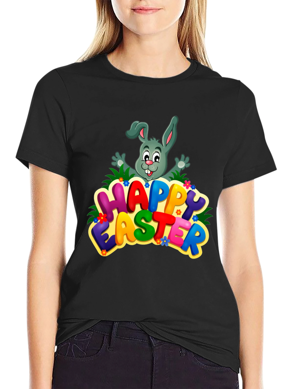 Happy Easter Bunny Graphic Tee - Festive Holiday Shirt