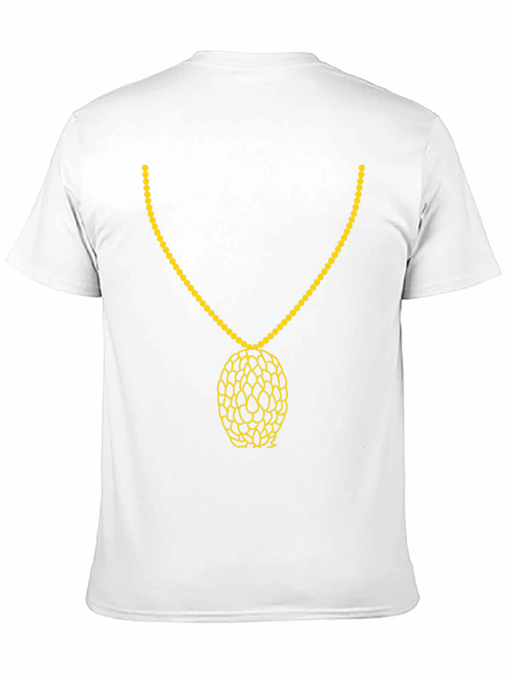 Black T-Shirt with Gold Necklace Print