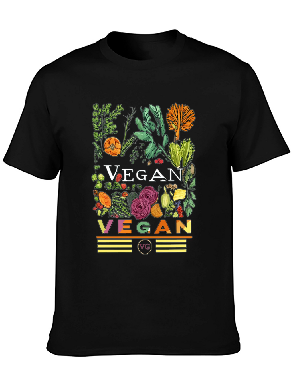Vegan Floral T-Shirt - Black Graphic Tee