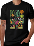 Vegan Floral T-Shirt - Black Graphic Tee