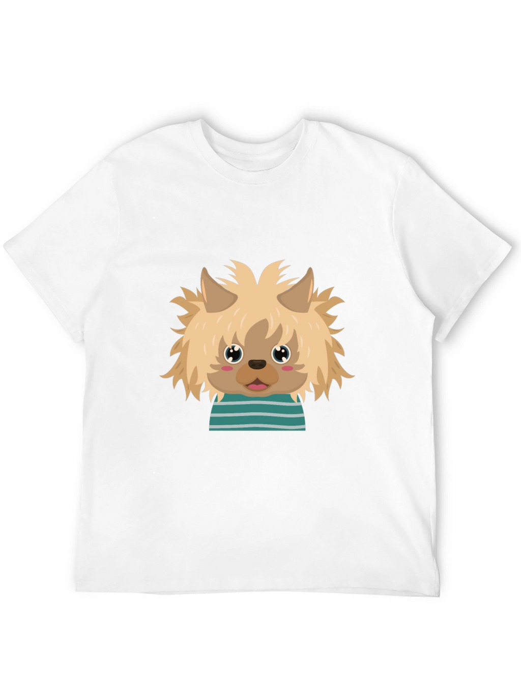 Cute Dog Cartoon Graphic Black T-Shirt