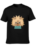 Cute Dog Cartoon Graphic Black T-Shirt