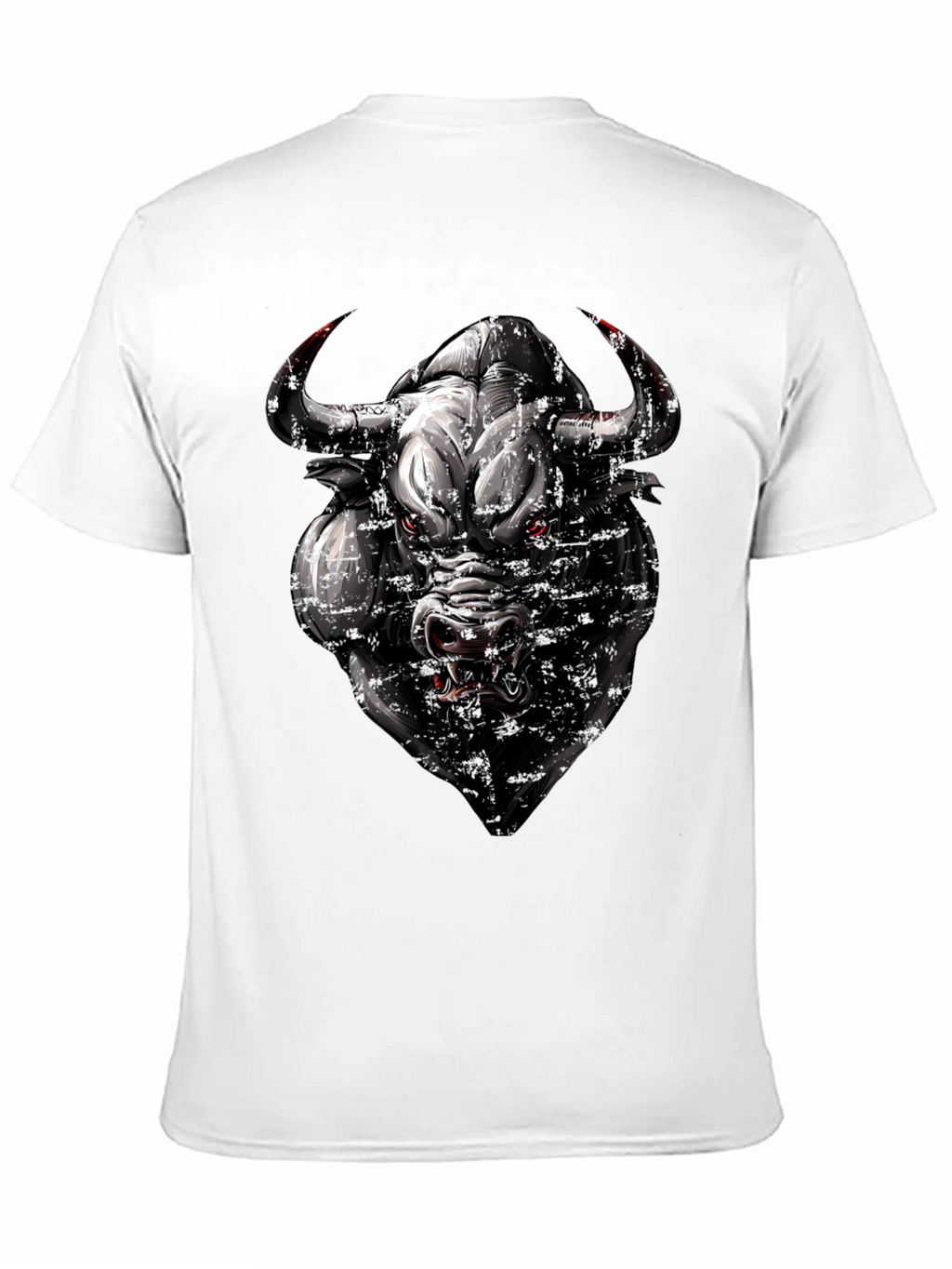 Mens Black T-Shirt with Bull Graphic