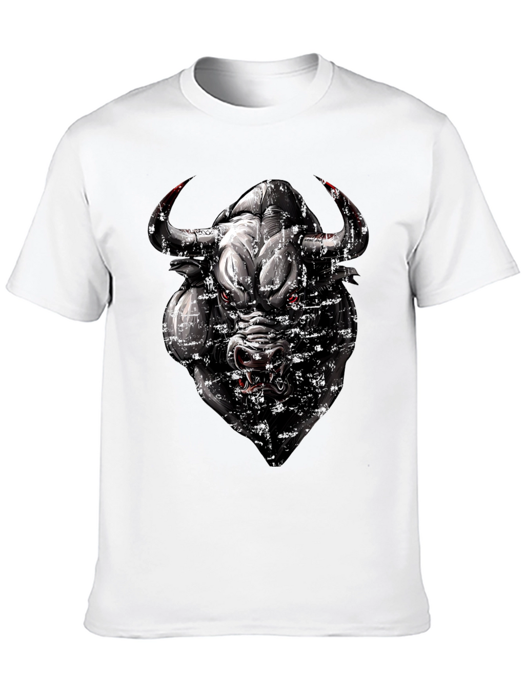 Mens Black T-Shirt with Bull Graphic