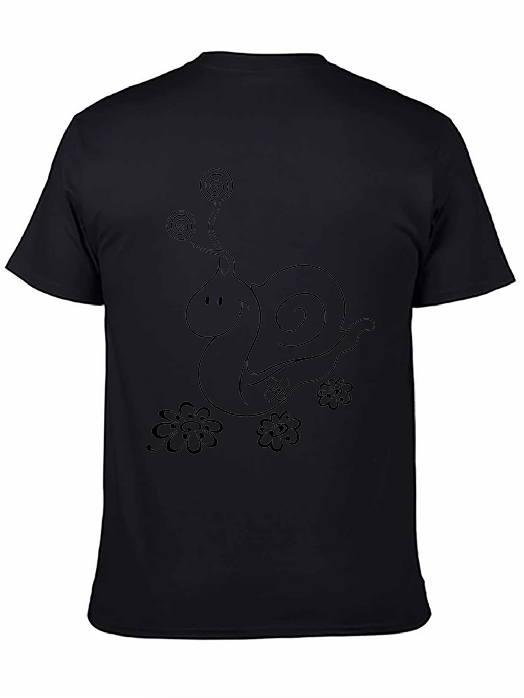 Whimsical Snail Graphic Tee - Unisex Black T-Shirt