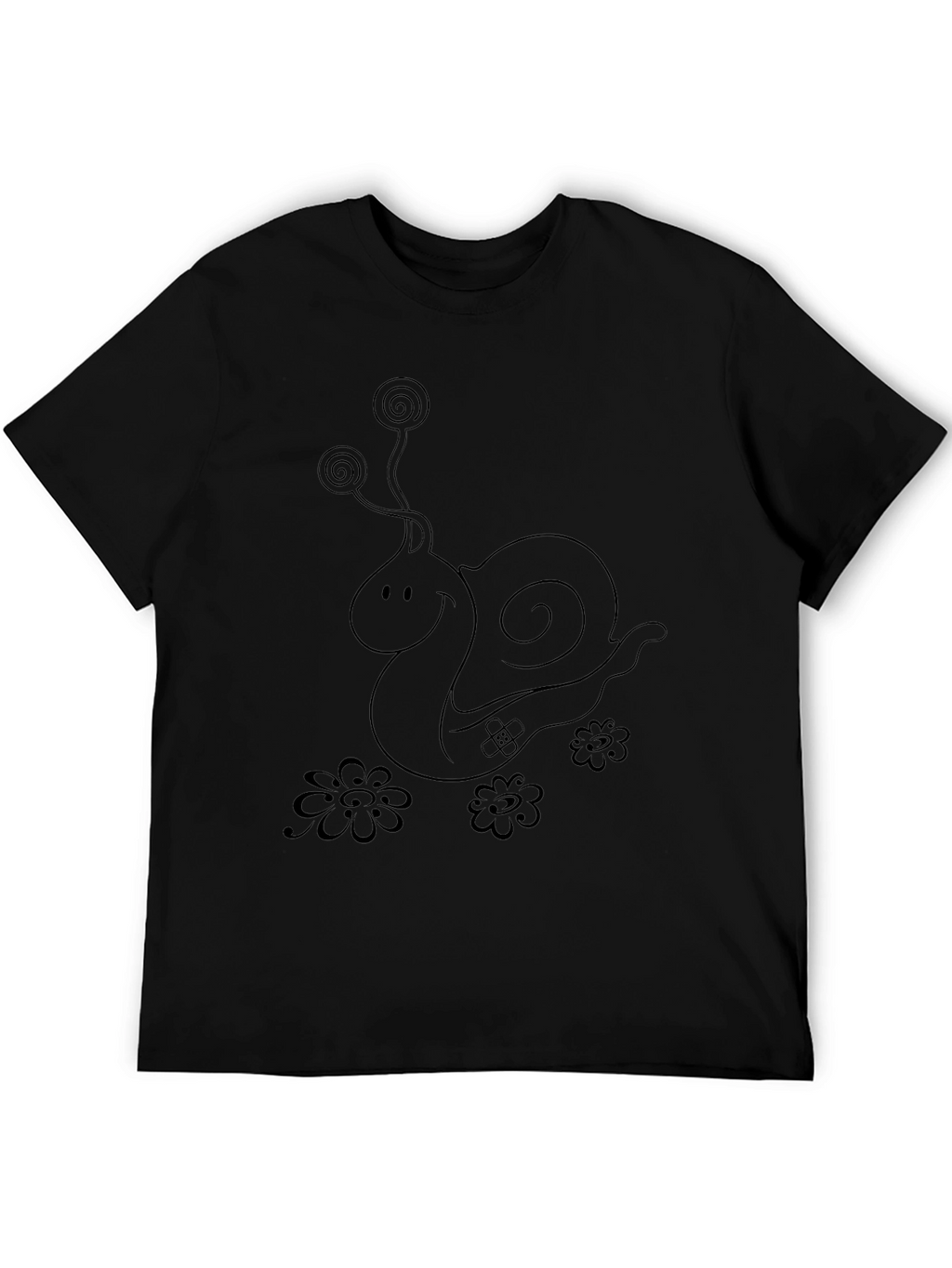Whimsical Snail Graphic Tee - Unisex Black T-Shirt