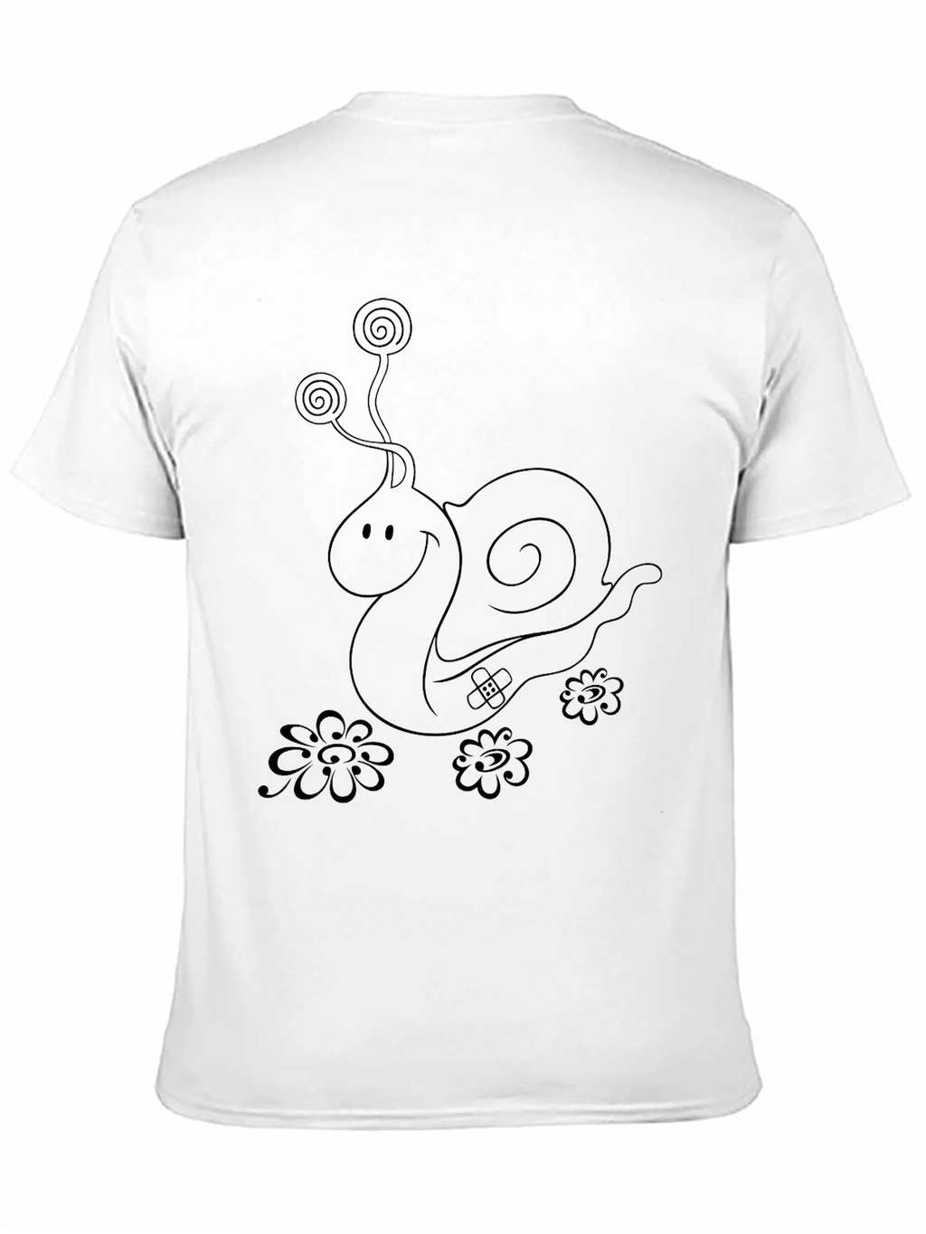 Whimsical Snail Graphic Tee - Unisex Black T-Shirt