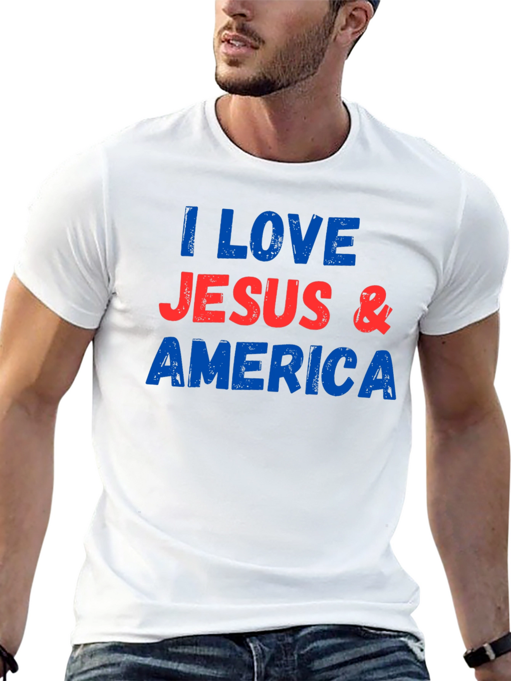 I Love Jesus & America Graphic T-Shirt
