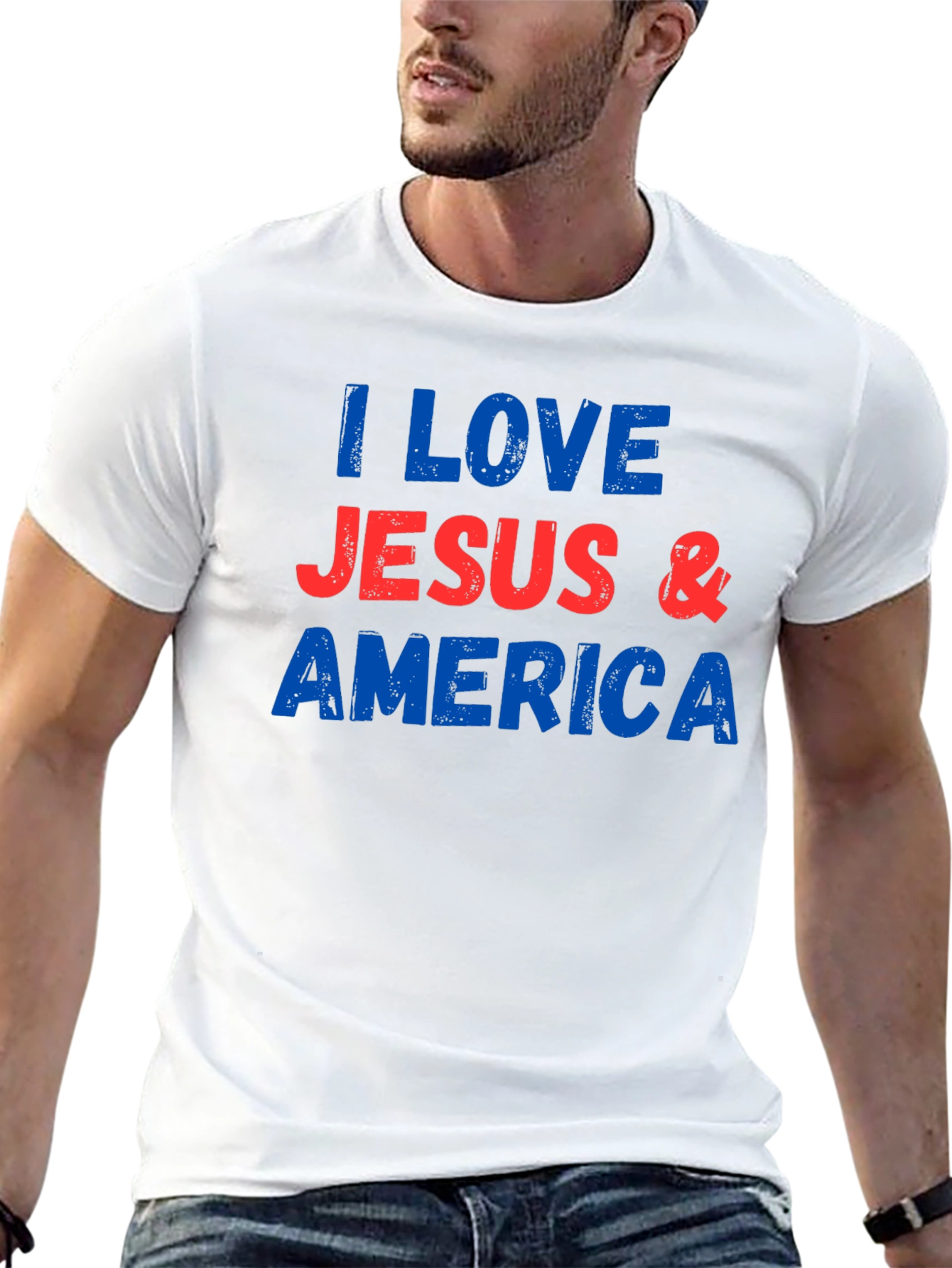 I Love Jesus & America Graphic T-Shirt