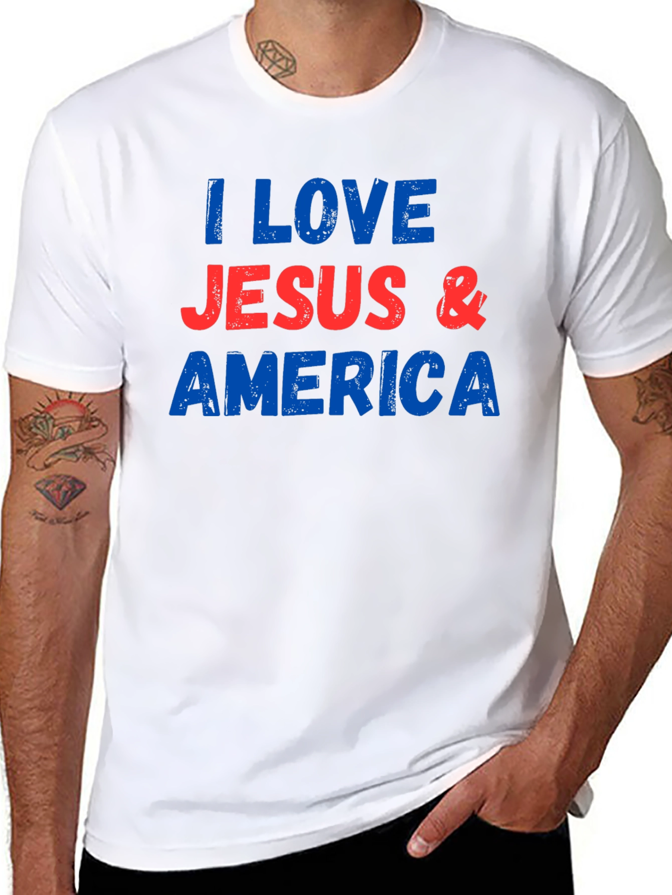 I Love Jesus & America Graphic T-Shirt