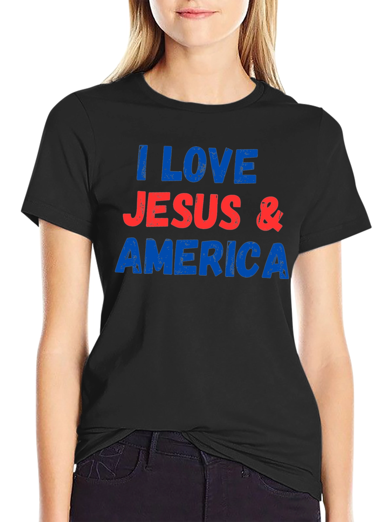 I Love Jesus & America Graphic T-Shirt