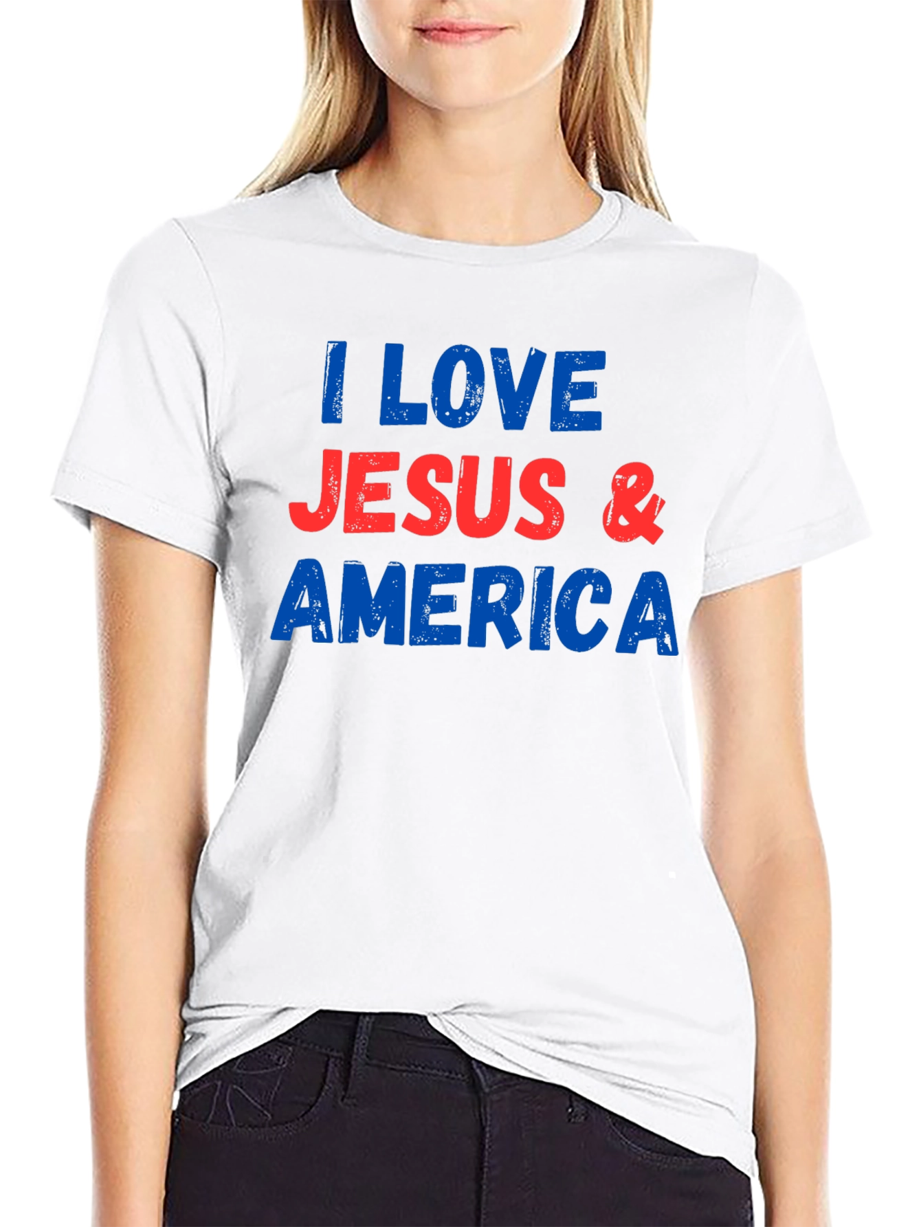 I Love Jesus & America Graphic T-Shirt
