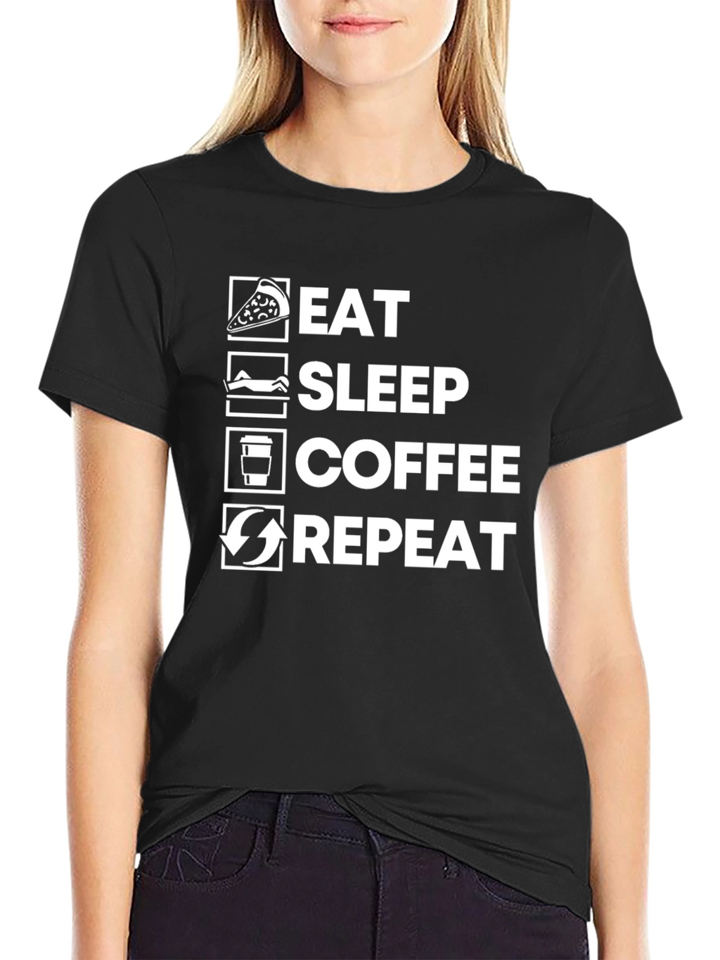 Eat Sleep Coffee Repeat Graphic Tee