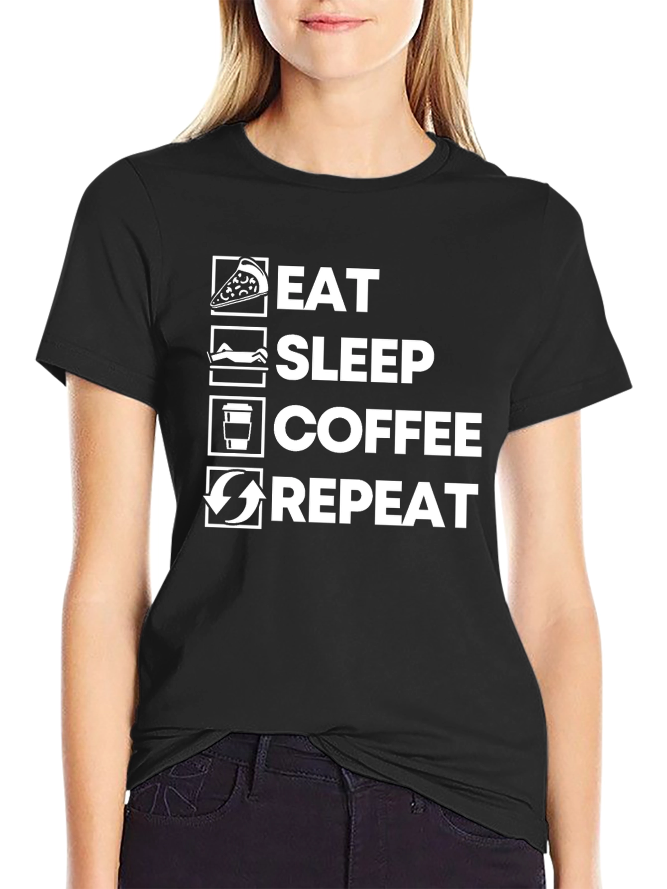 Eat Sleep Coffee Repeat Graphic Tee