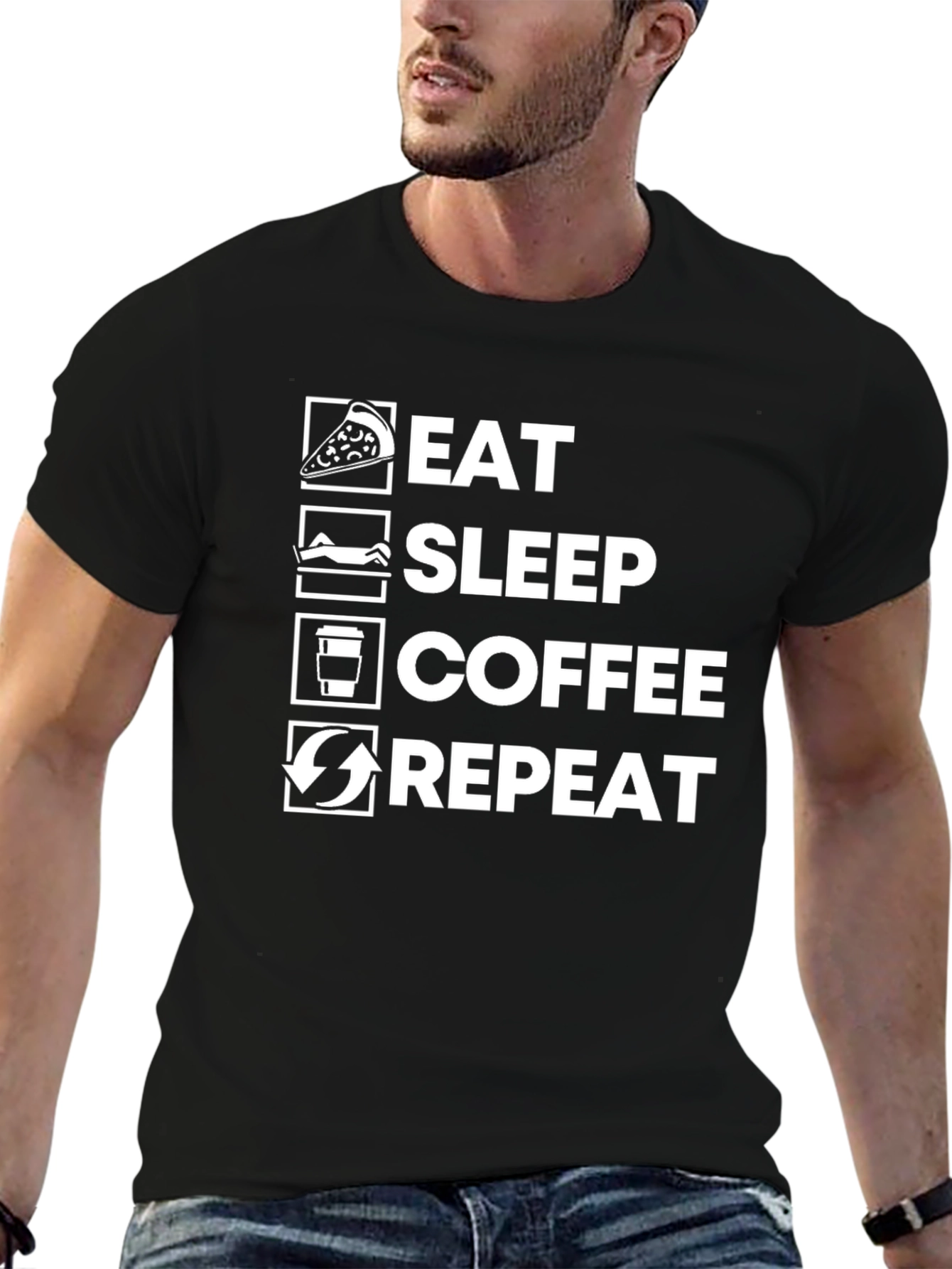 Eat Sleep Coffee Repeat Graphic Tee