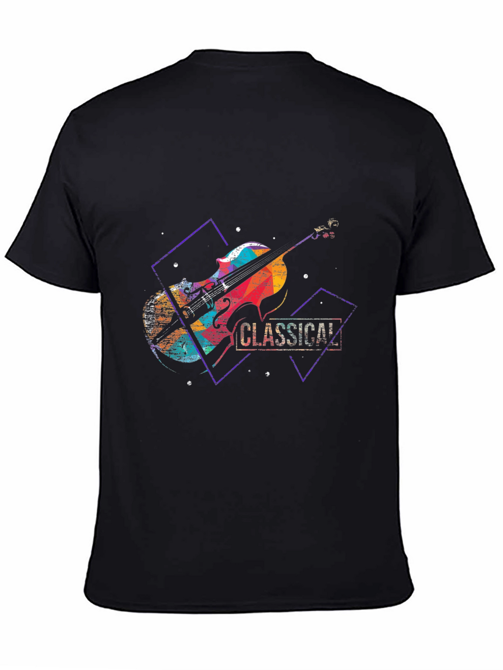 Classical Music Violin Graphic Tee - Stylish Black T-Shirt