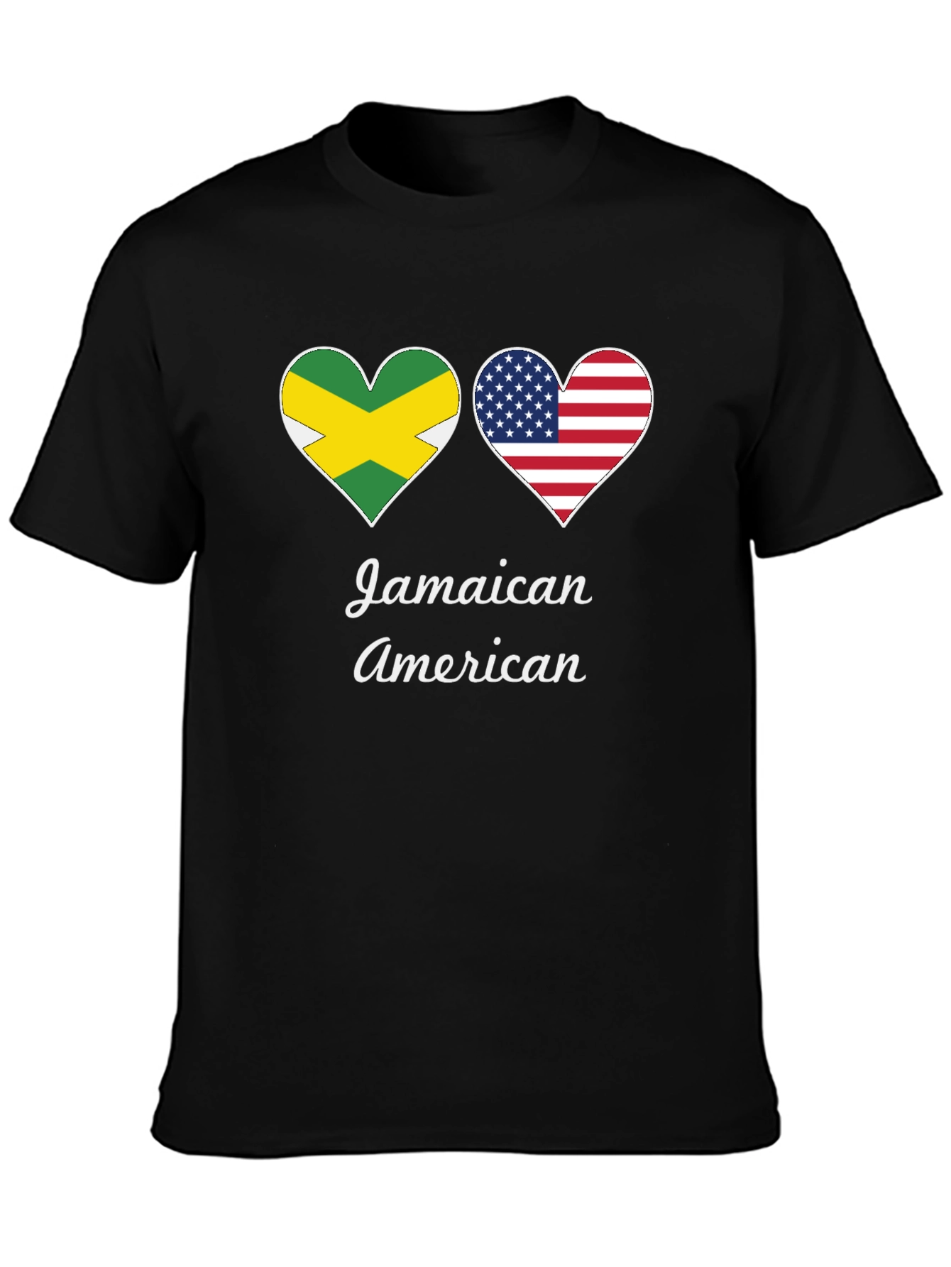 Jamaican American Flag Heart T-Shirt