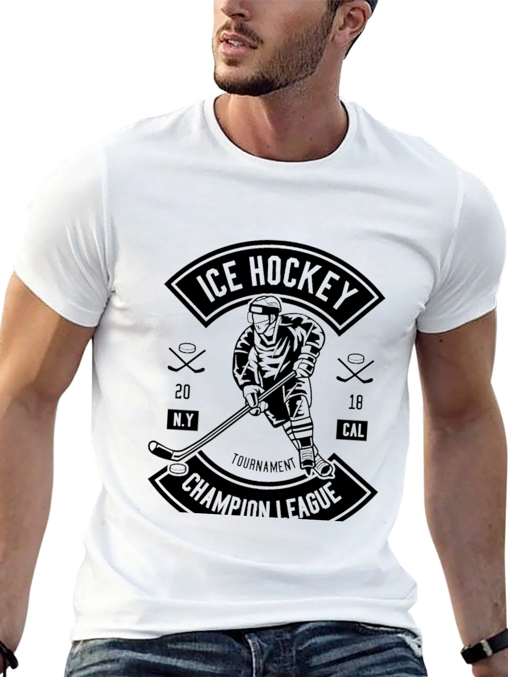 Ice Hockey Champion League Graphic Tee
