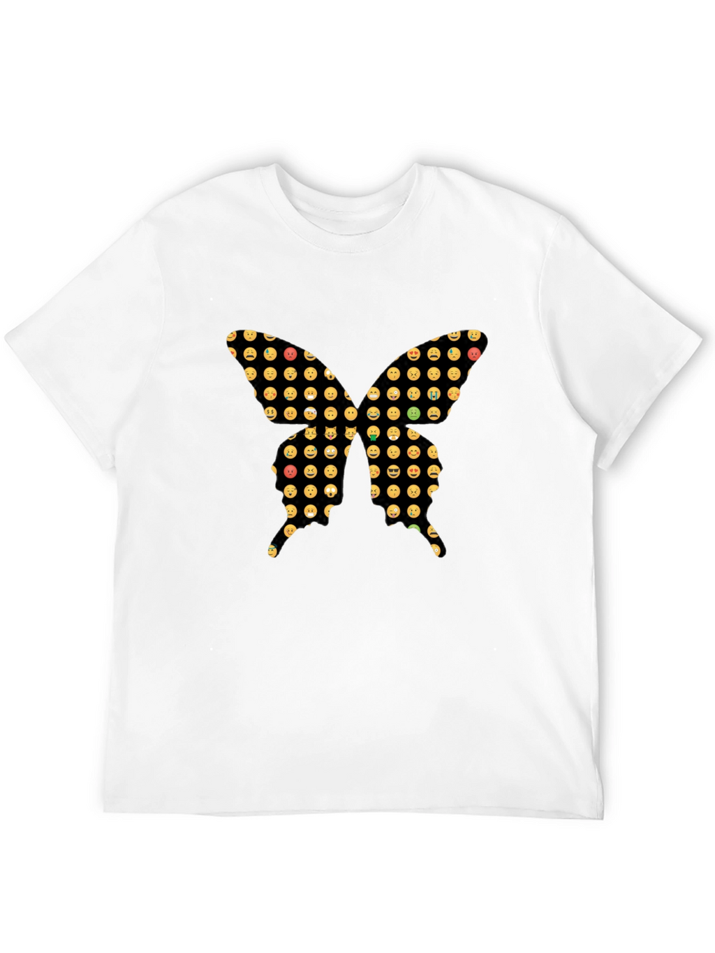 Emoji Butterfly Graphic Black T-Shirt