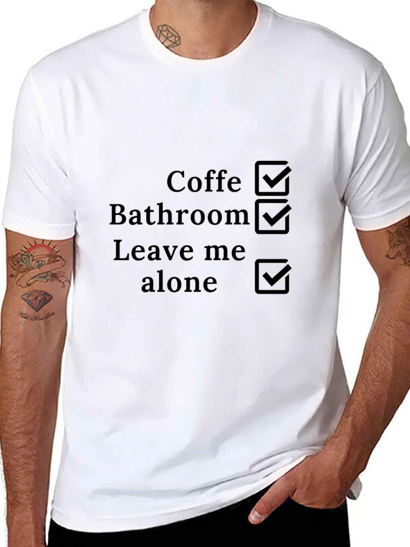 Coffee Bathroom Leave Me Alone Checklist T-Shirt