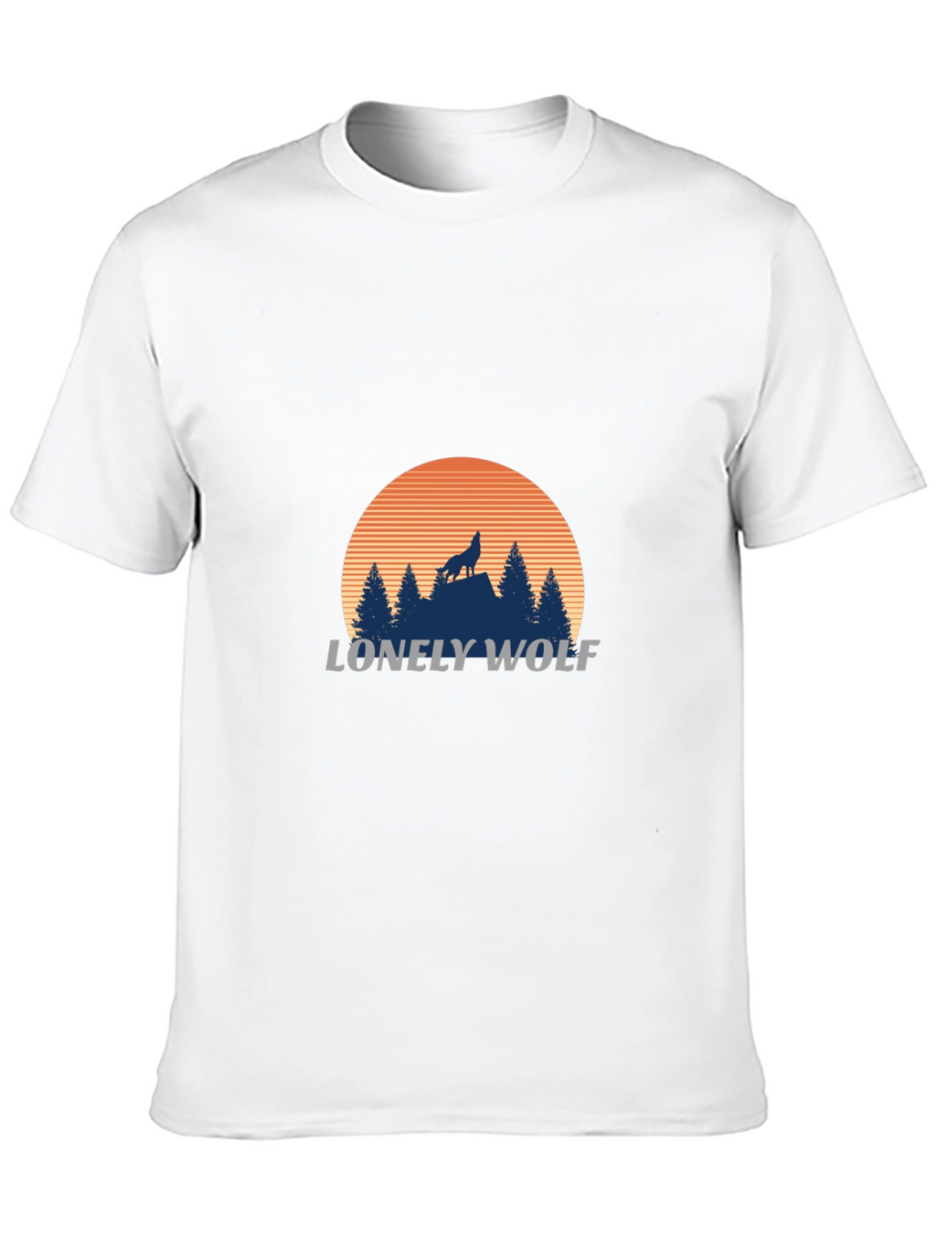 Lonely Wolf Graphic T-Shirt - Black