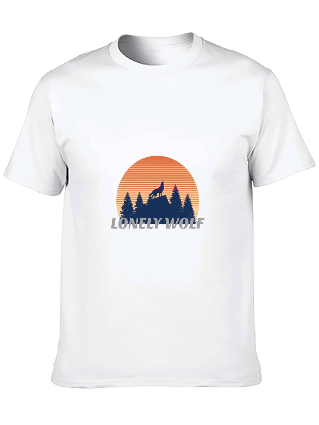 Lonely Wolf Graphic T-Shirt - Black