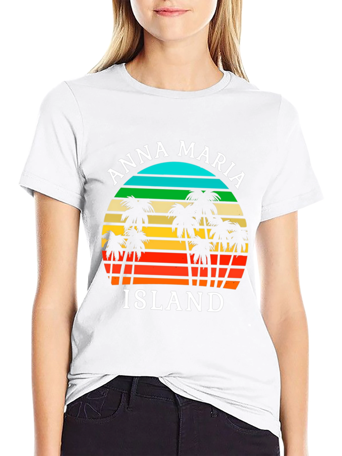 Anna Maria Island T-Shirt Retro Palm Tree Design