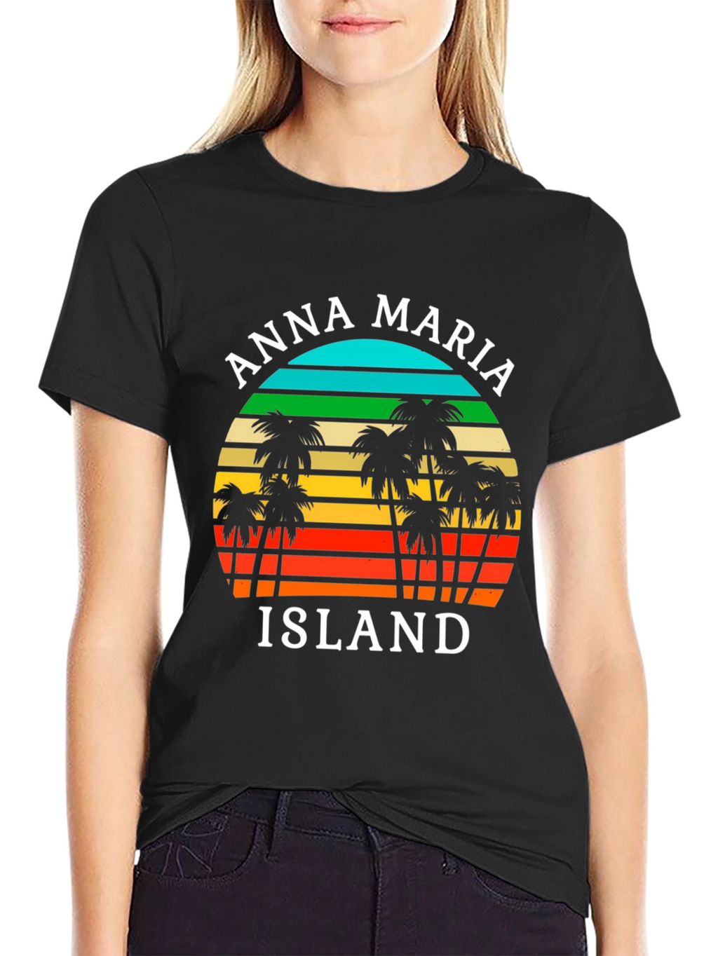 Anna Maria Island T-Shirt Retro Palm Tree Design