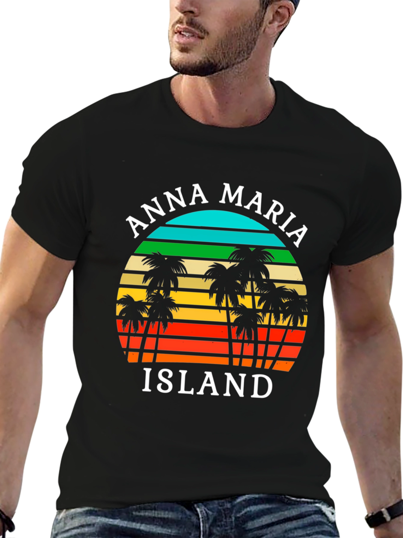 Anna Maria Island T-Shirt Retro Palm Tree Design