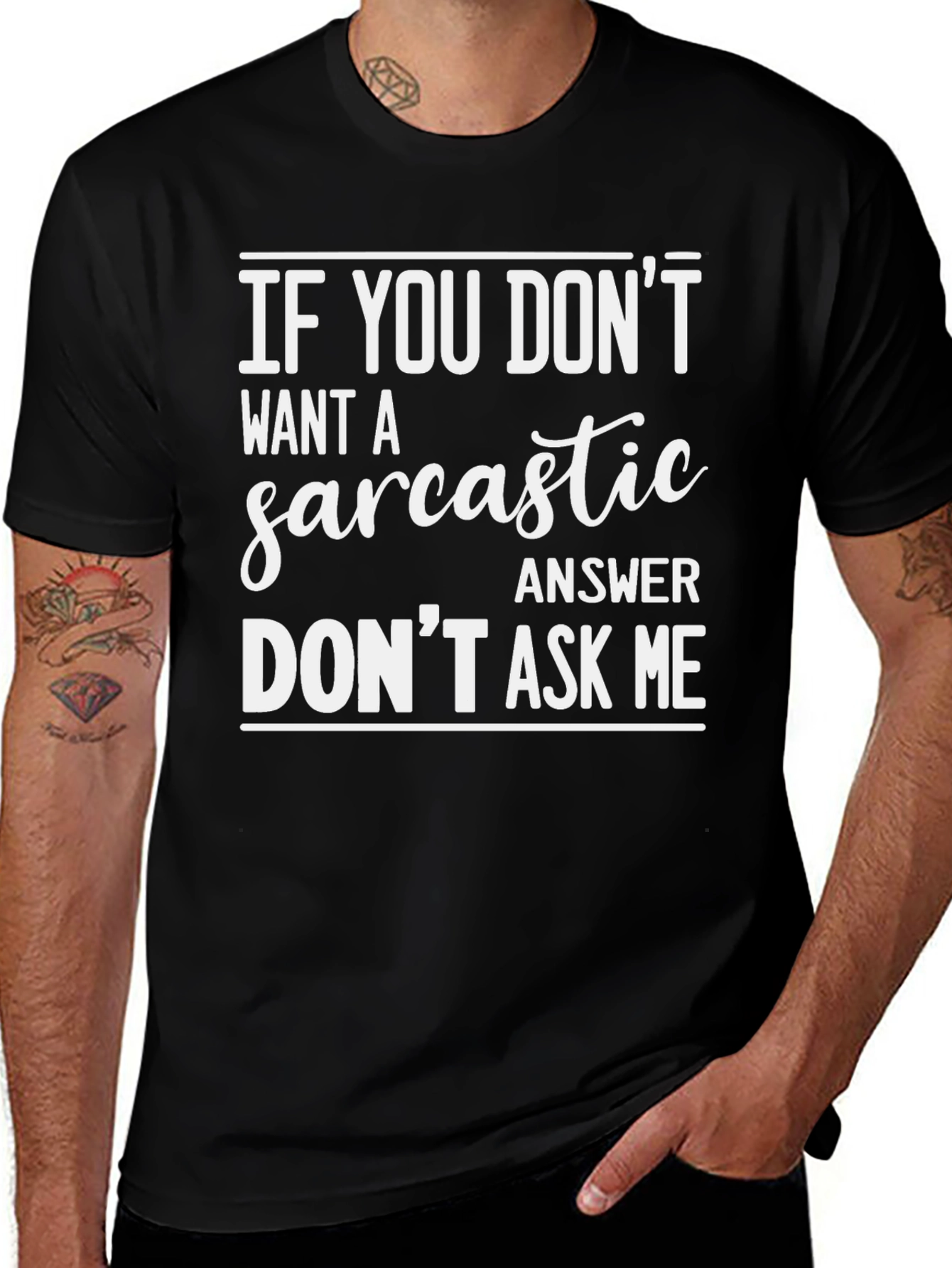 Sarcastic Answer Mens Graphic Tee
