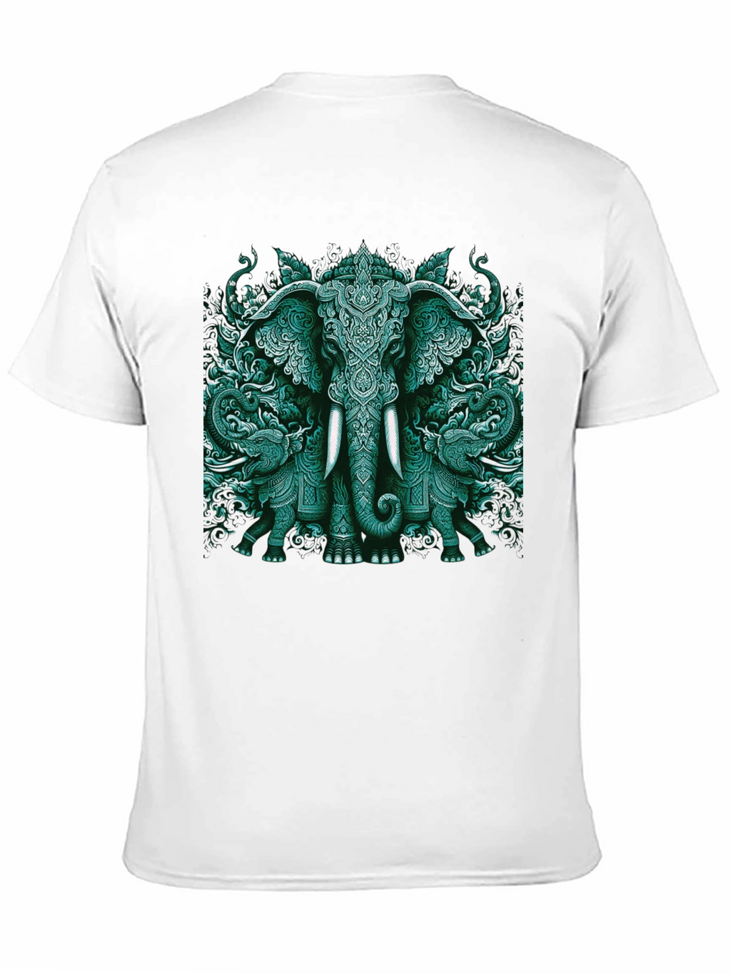 Elephant Art Graphic Tee - Black Cotton Blend