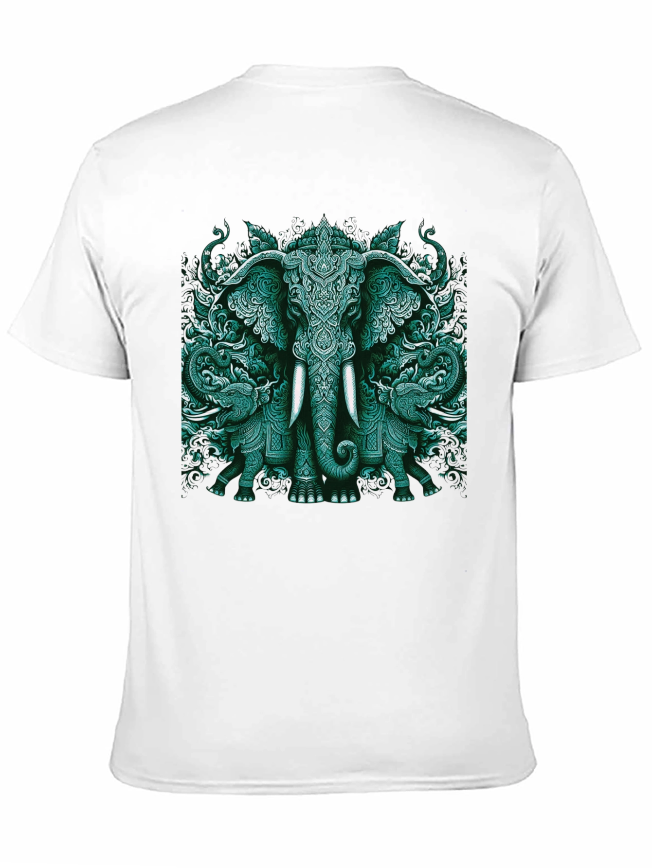 Elephant Art Graphic Tee - Black Cotton Blend