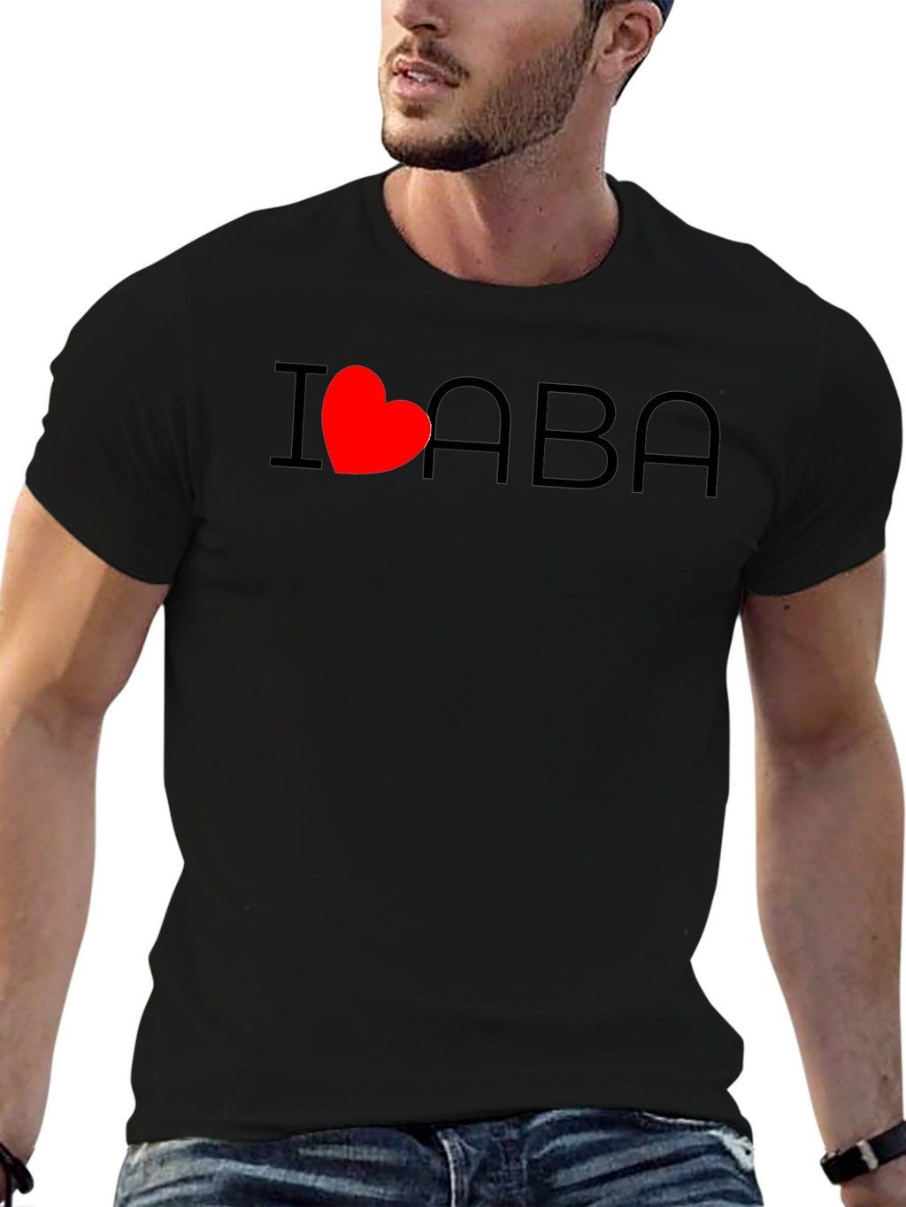 I Heart ABA T-Shirt - Black Casual Comfortable