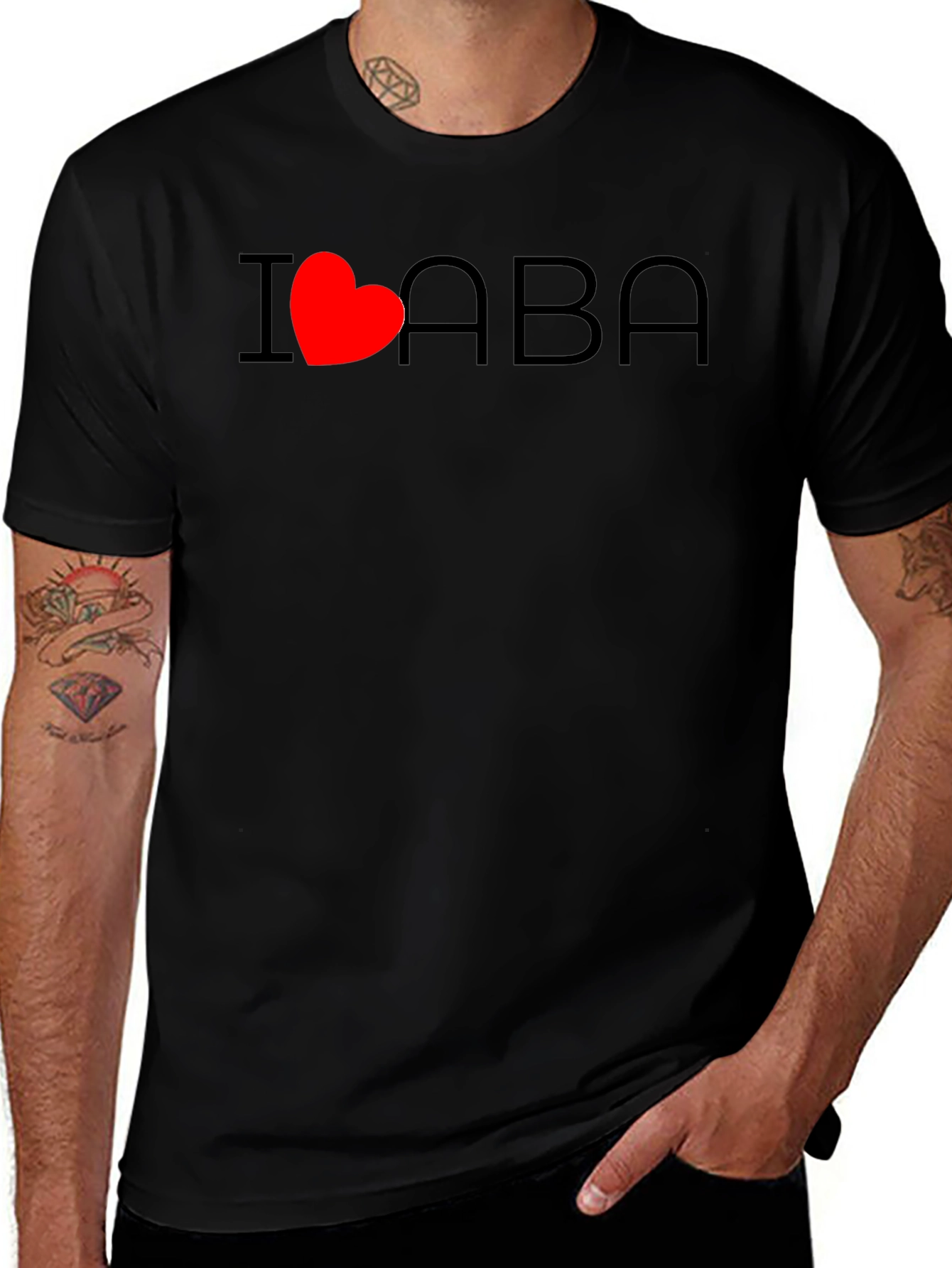 I Heart ABA T-Shirt - Black Casual Comfortable
