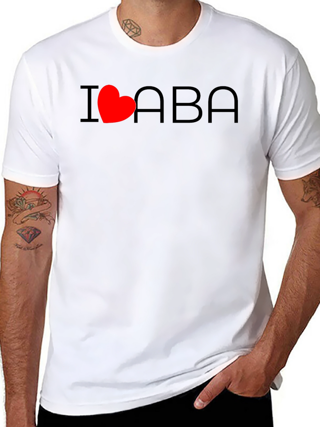 I Heart ABA T-Shirt - Black Casual Comfortable