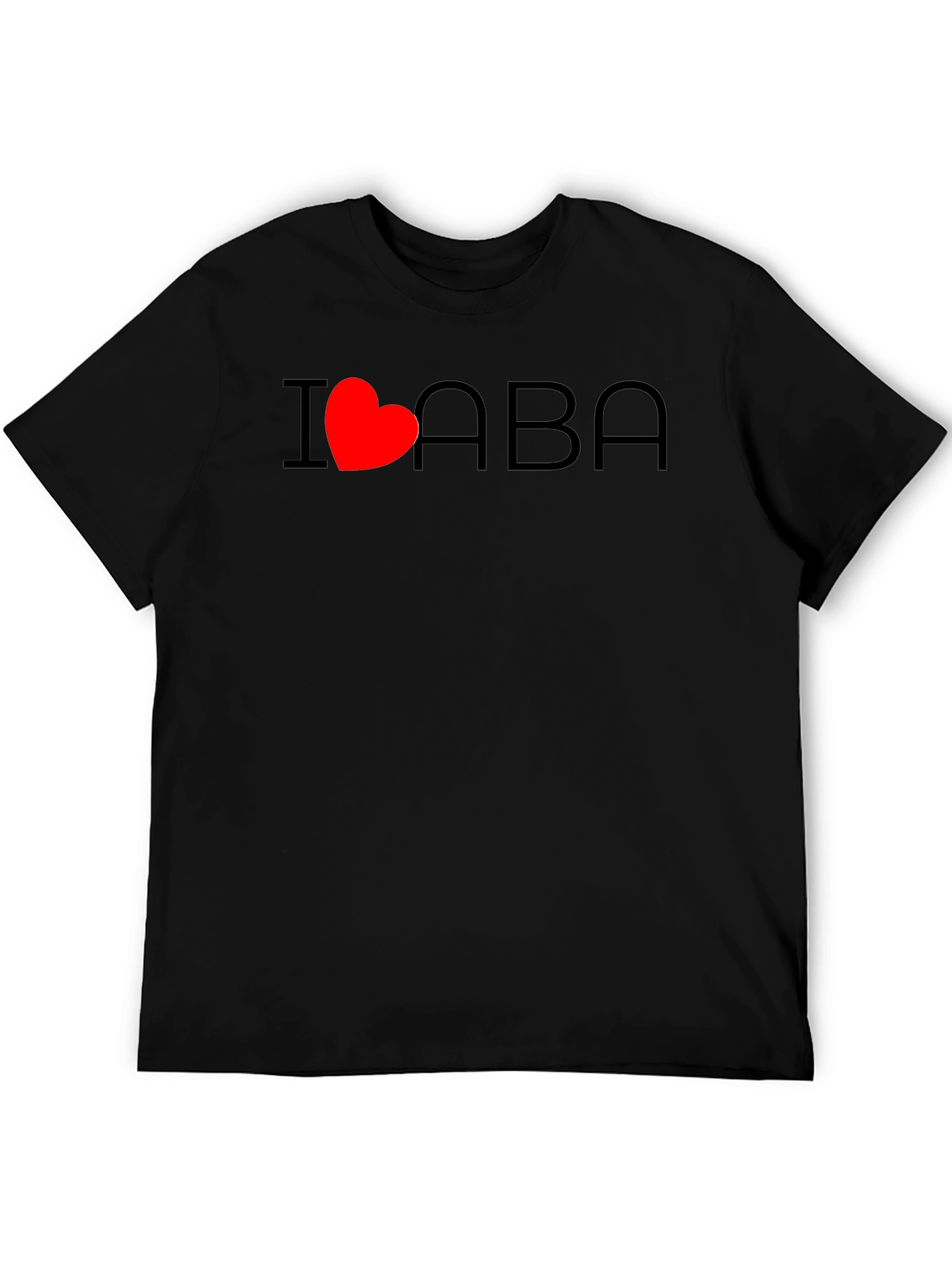 I Heart ABA T-Shirt - Black Casual Comfortable