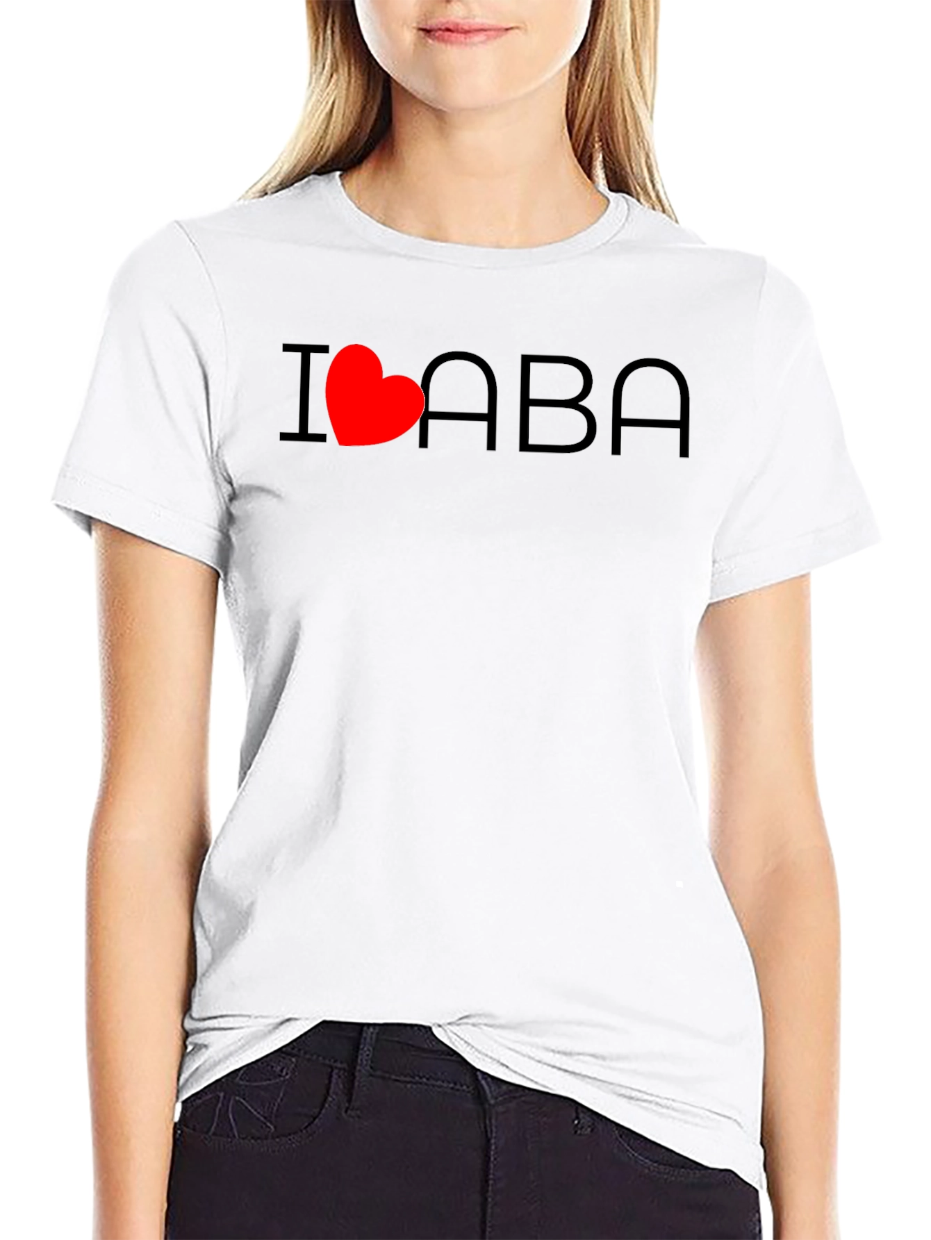 I Heart ABA T-Shirt - Black Casual Comfortable