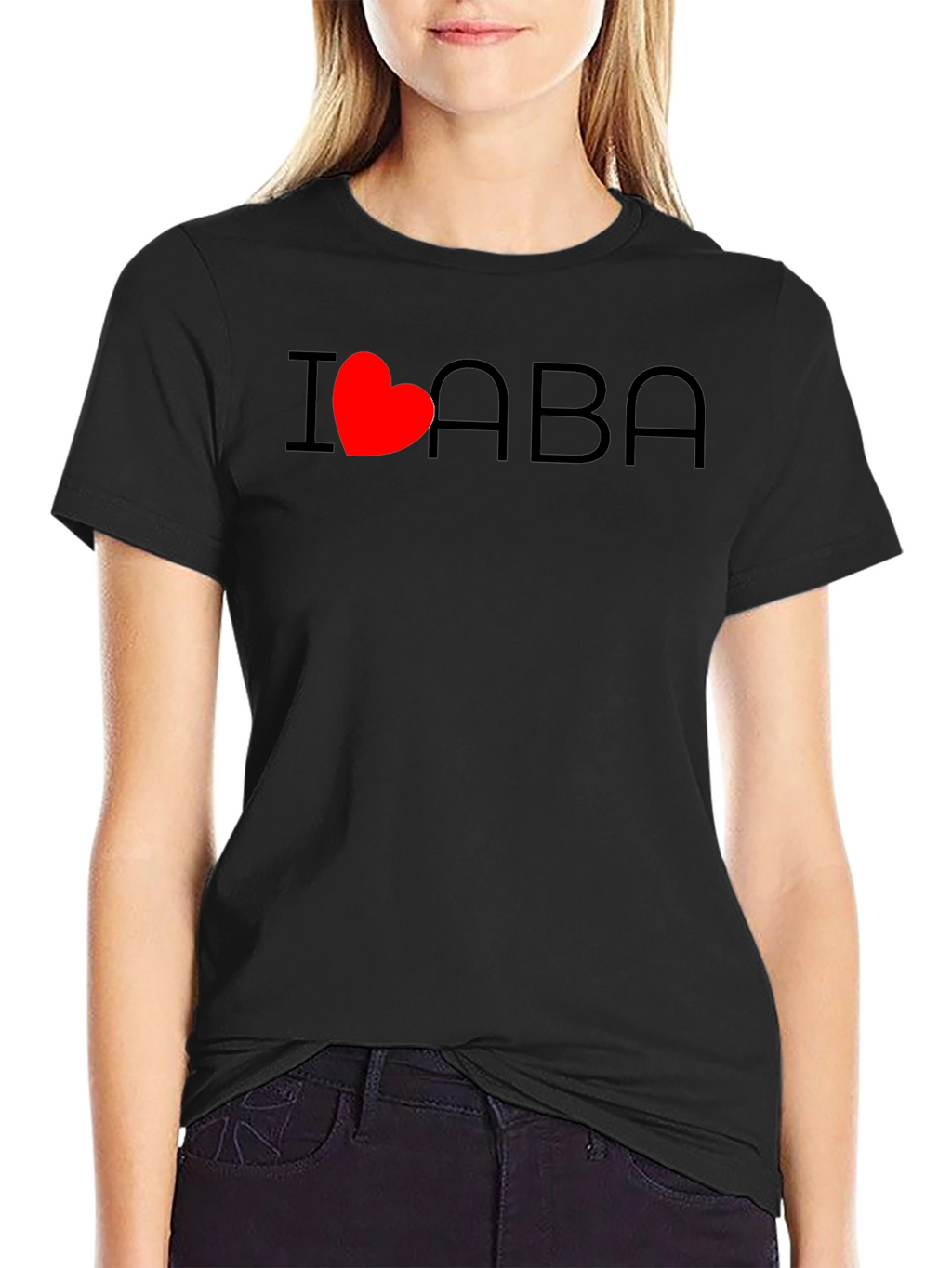 I Heart ABA T-Shirt - Black Casual Comfortable