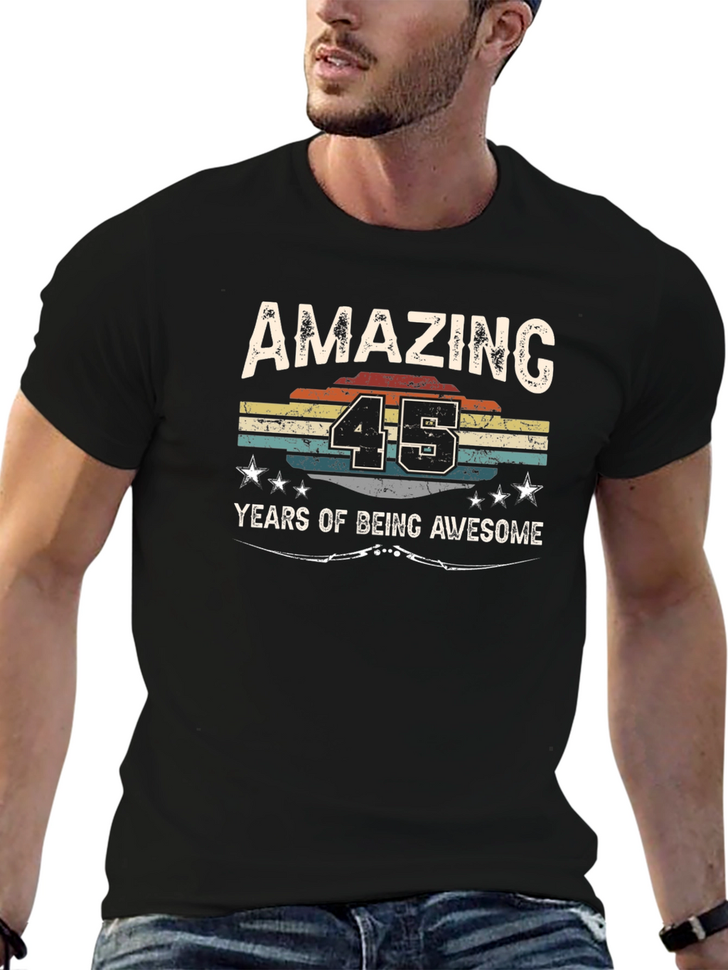 Amazing 45 Years Birthday Graphic Tee