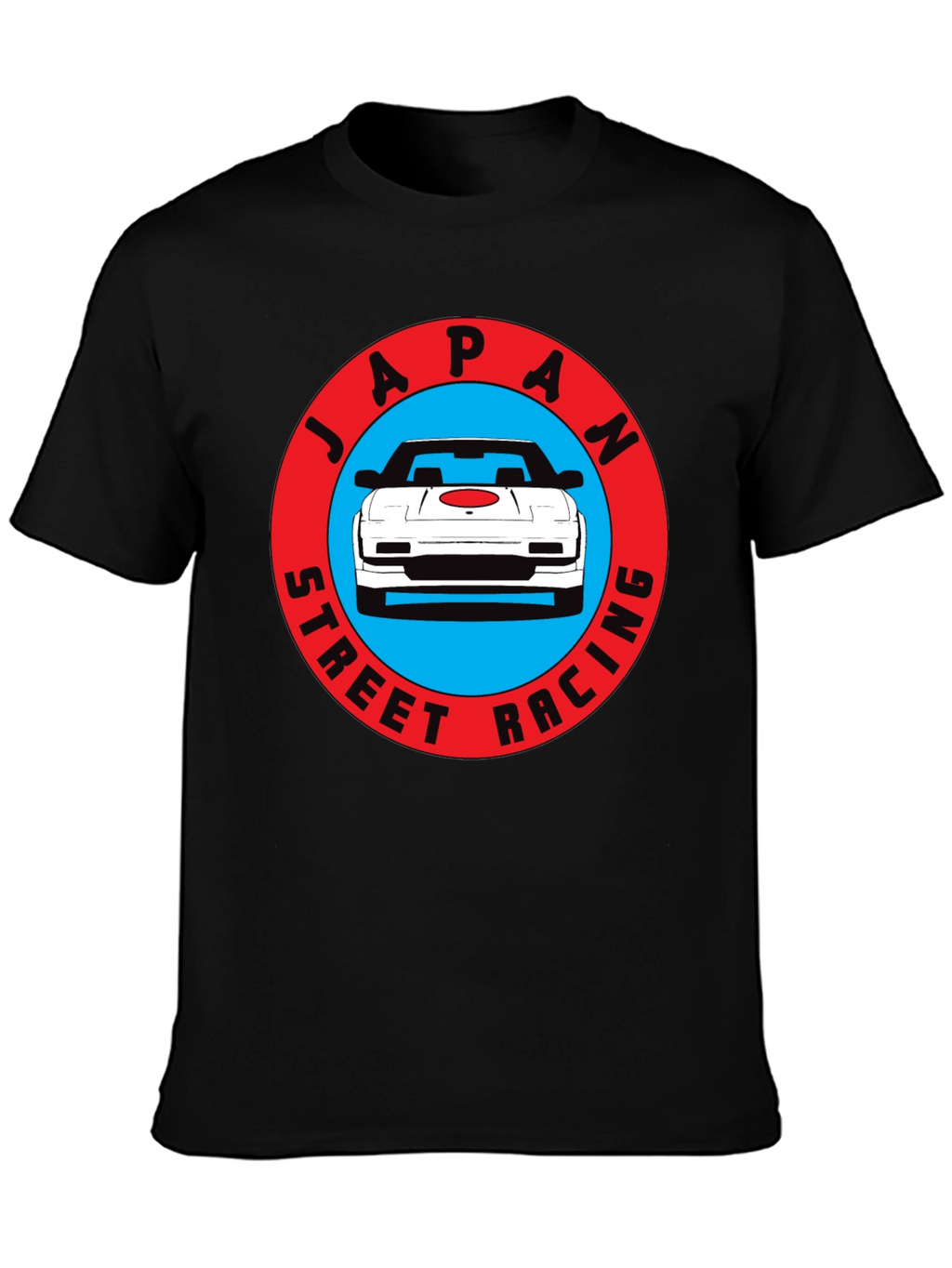 Japan Street Racing Graphic Tee - Black Cotton