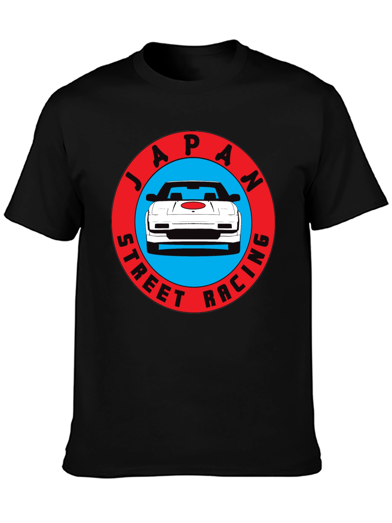 Japan Street Racing Graphic Tee - Black Cotton