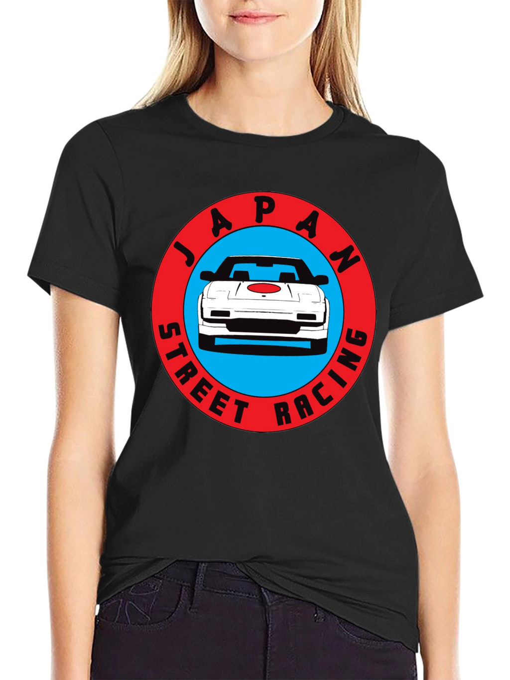 Japan Street Racing Graphic Tee - Black Cotton