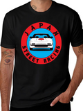 Japan Street Racing Graphic Tee - Black Cotton