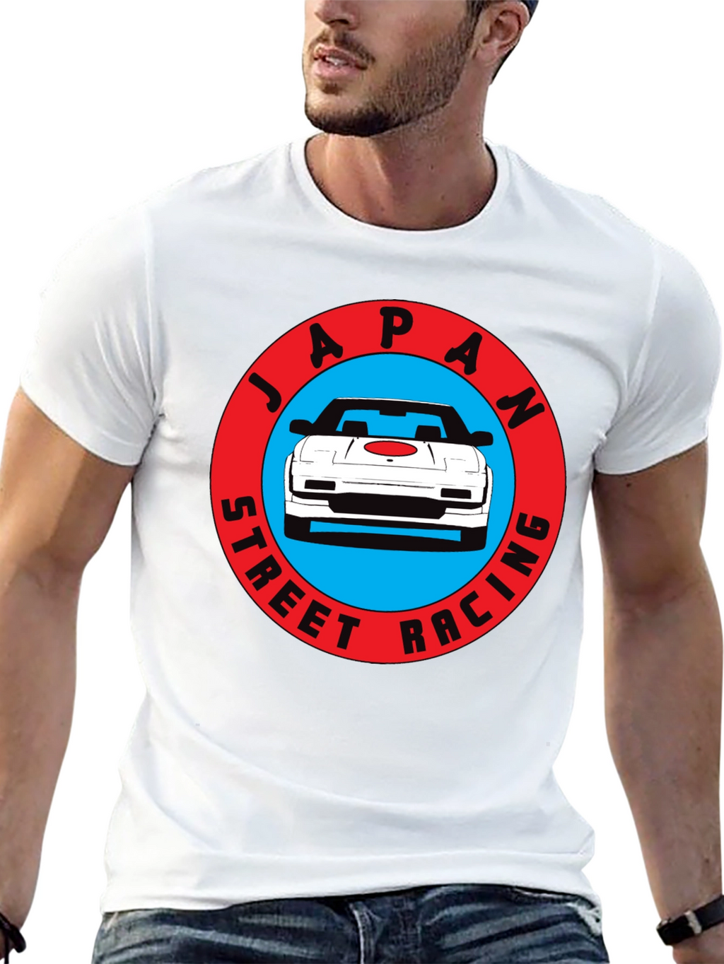 Japan Street Racing Graphic Tee - Black Cotton
